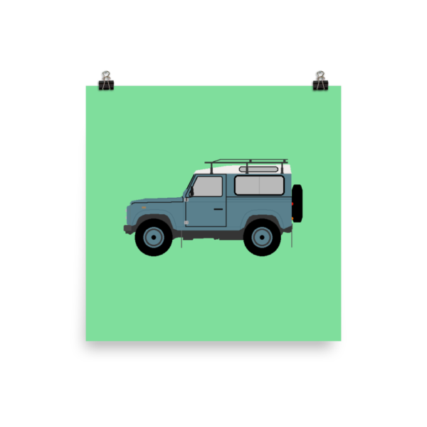 Car posters such as this one with a Land Rover Discovery